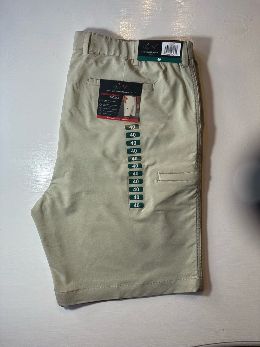 GREGNORMAN,Size-40,Men's Performance Shorts cargo in Light Khaki.X-treme comfort